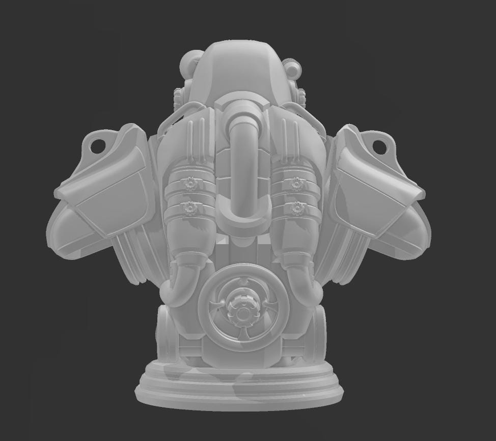 T-60 Power Armor Bust 3D Printed Collectible