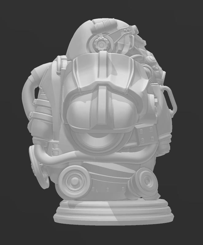 T-60 Power Armor Bust 3D Printed Collectible