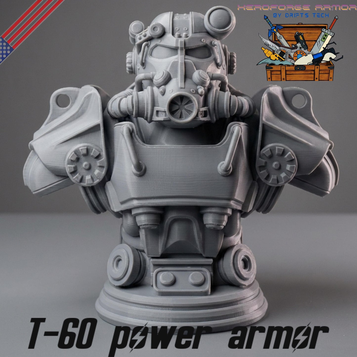 T-60 Power Armor Bust 3D Printed Collectible